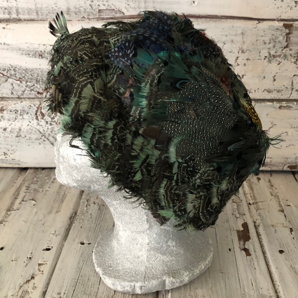 VTG Feathered Hat Amazing condition 50s/60s - Picture 3 of 10